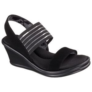 SKECHERS Cali Rumblers Black Wedges Womens' Size 8